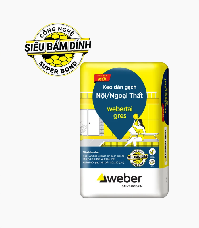 Thiết kế chưa có tê1 Keo Dán Gạch Nội Thất Webertai GRES (Trắng) - Ảnh 1